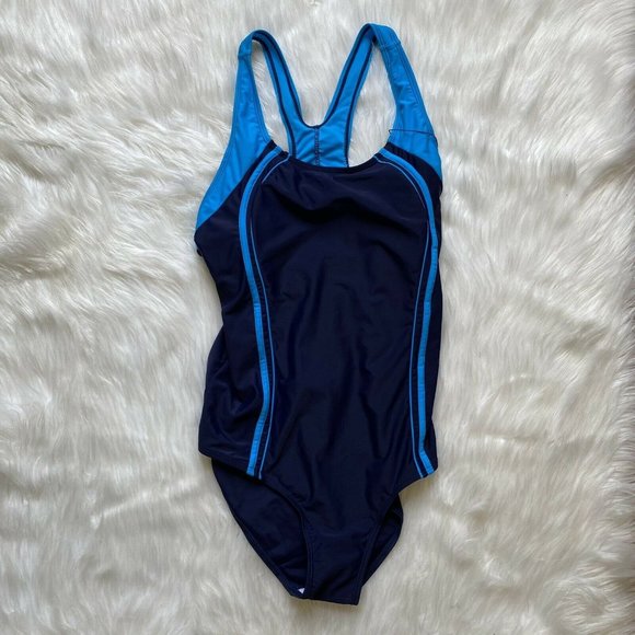 Riseado Other - Riseado One Piece Bathing Suit Blue Built In Bra Racerback Plus Size 2XL